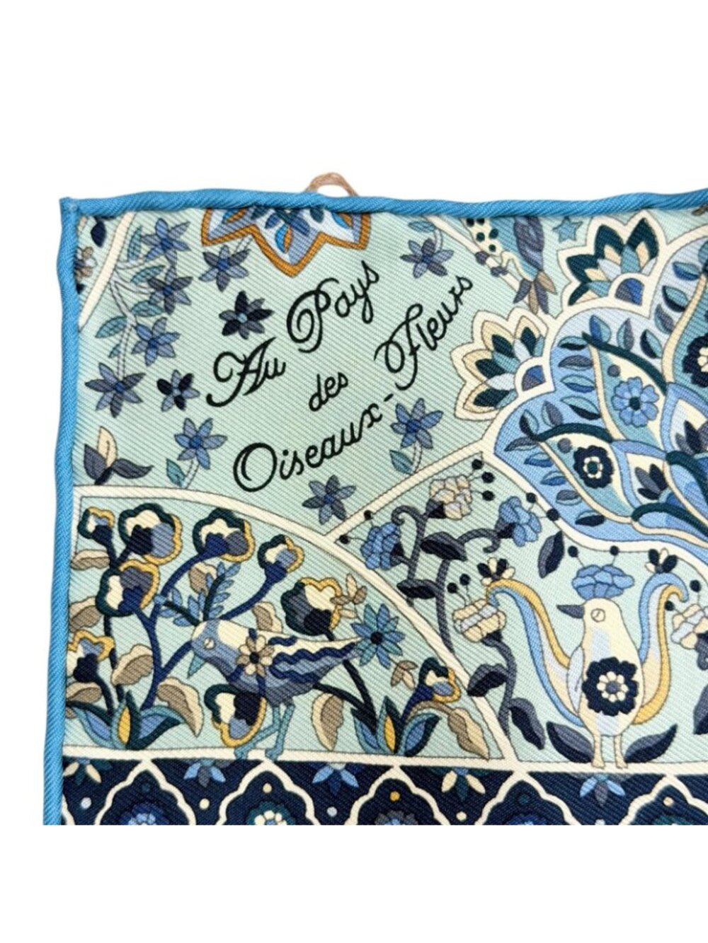 Hermes Au Pays Des Oiseaux Fleurs in the Land of Blooming Birds 100% Silk Bleu - Picture 4 of 7
